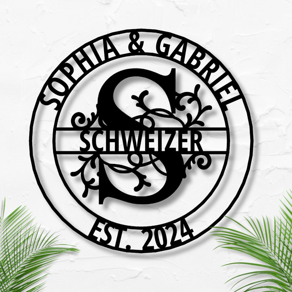 Namens Monogramm Kreis Personalisierbar