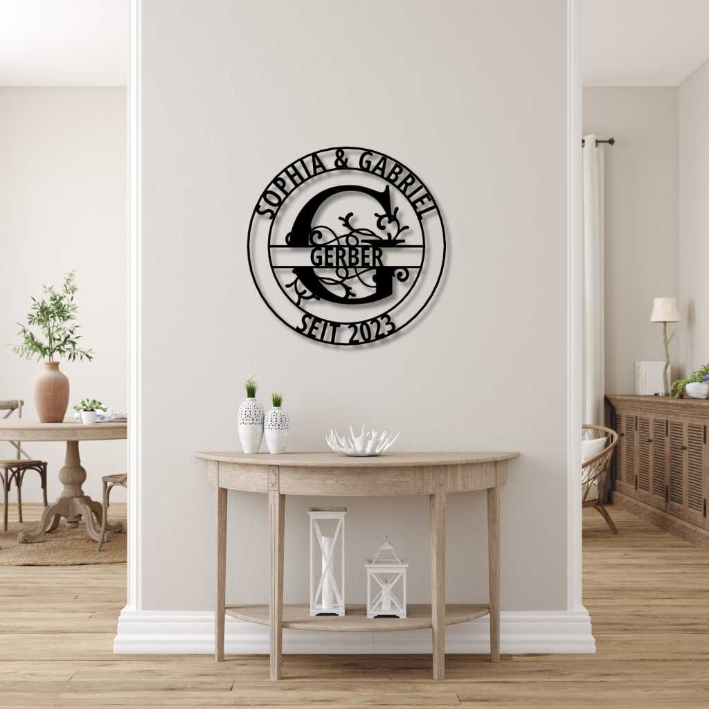 Namens Monogramm Kreis Personalisierbar