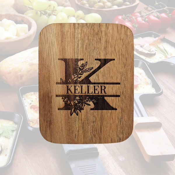 4er Set Raclette-Brettchen mit Gravur Personalisierbar